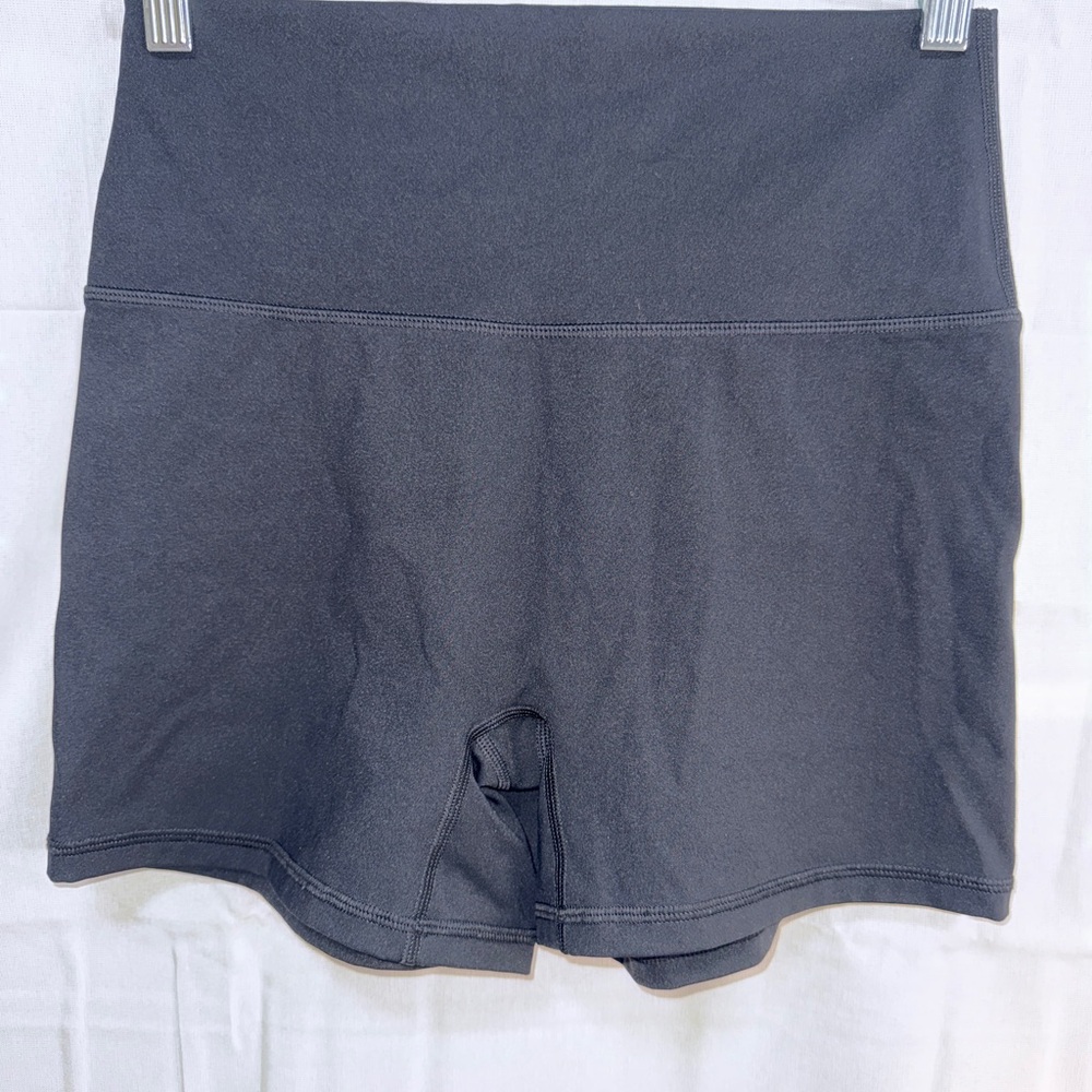 Aerie OFFLINE Black High Waisted Bike Shorts | Logo Activewear Size L
